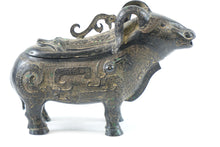 Load image into Gallery viewer, Antique Far East Bronze Animal Sculpture Container

