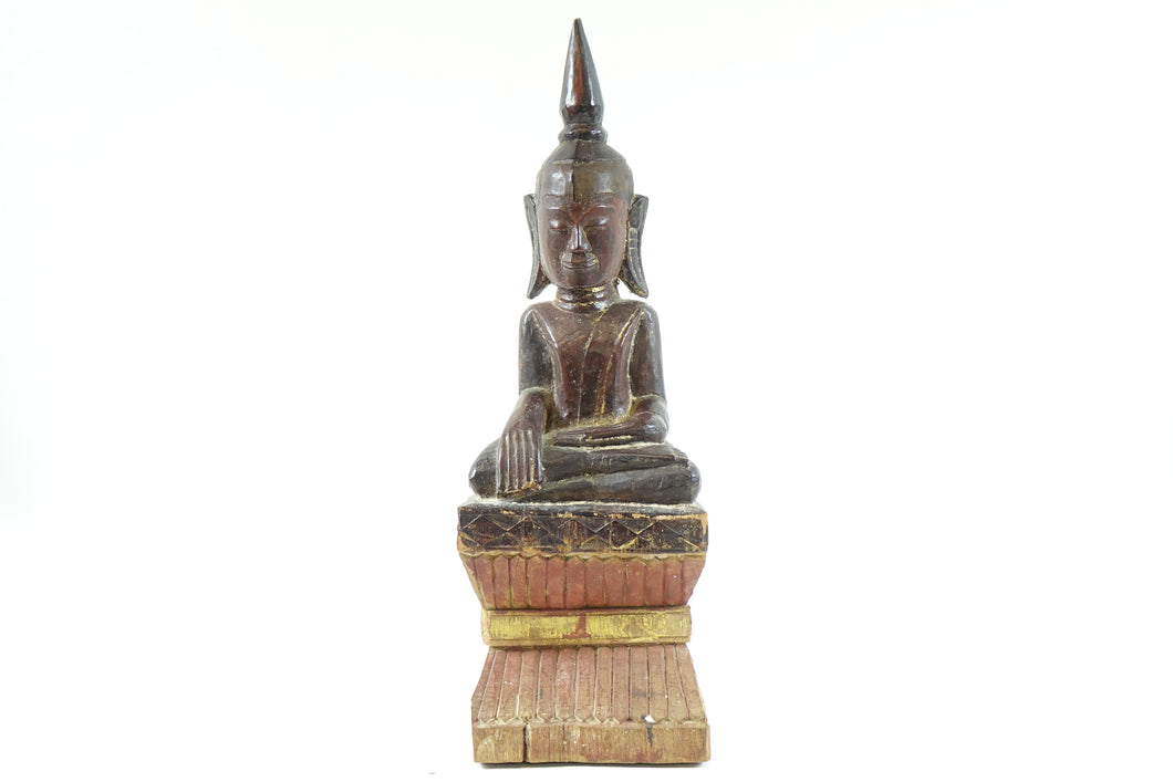 Antique Far East Wooden Carved Figure of Buddha