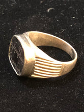 Load image into Gallery viewer, Greyish Black Inscribed Kufi Ring Size 9.25
