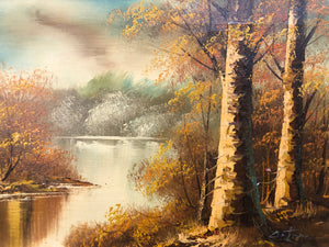The River Oil on Canvas Signed on the Bottom