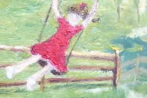 Kid Swinging Acrylic on Board