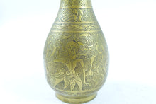 Load image into Gallery viewer, Brass Hand Carved Indian Vase
