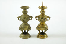 Load image into Gallery viewer, Two Chinese Brass Candle Holders
