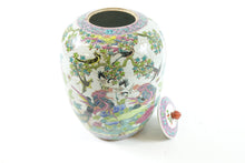 Load image into Gallery viewer, Antique Chinese Famille Rose Jar with Lid (Cracked and Repaired - See Pics)
