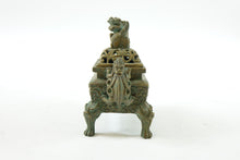 Load image into Gallery viewer, Antique Bronze Chinese Foo Lion Incense Burner - Marked Ming Dynasty

