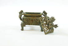 Load image into Gallery viewer, Antique Bronze Chinese Foo Lion Incense Burner - Marked Ming Dynasty

