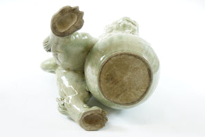 Large Antique Chinese CELADON Porcelain Foo Lion
