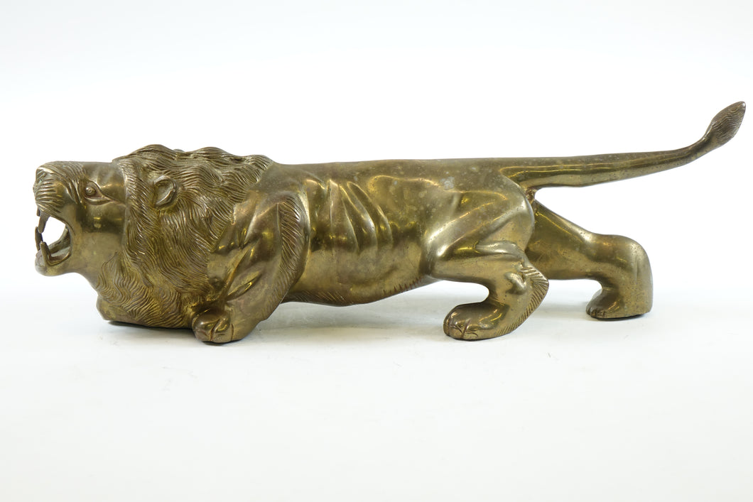 Large Brass Sculpture of a Lion