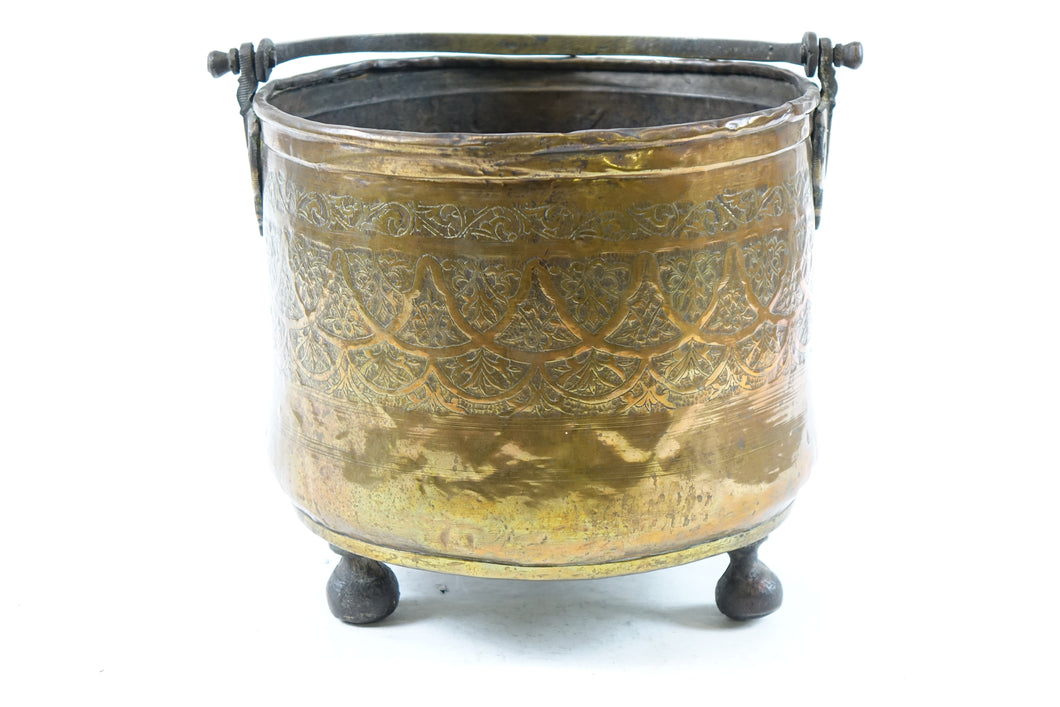 Antique Persian Copper Tripod Bucket