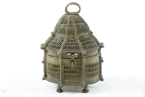 Antique Bronze Far East Covered Basket