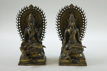 Load image into Gallery viewer, Pair of Antique Seated Bronze Buddha&#39;s
