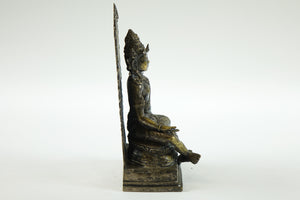 Pair of Antique Seated Bronze Buddha's