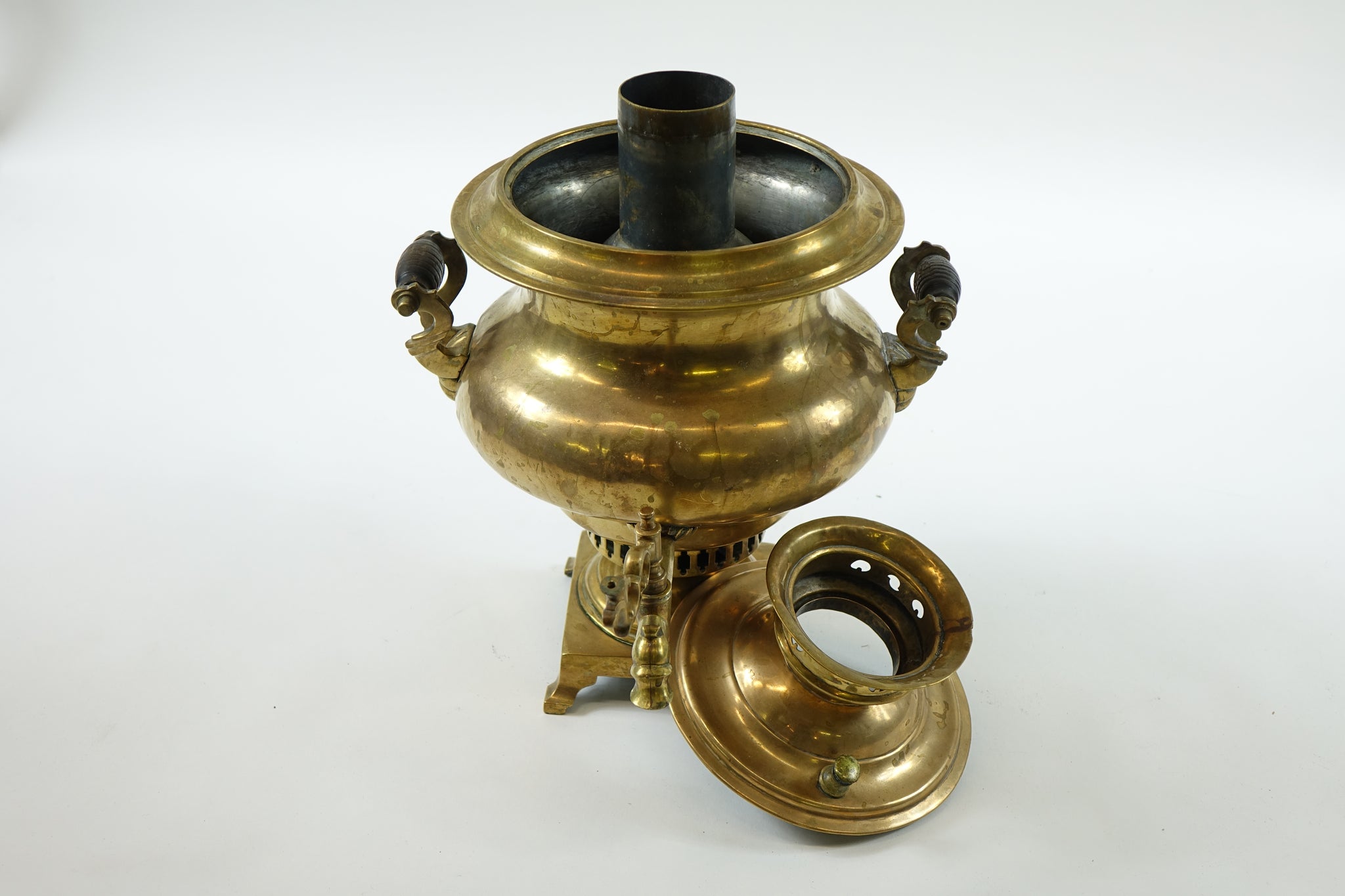 Antique Russian Polish Tatar Brass Samovar Hallmark 1884 Vasilz Pavla  Bajatein