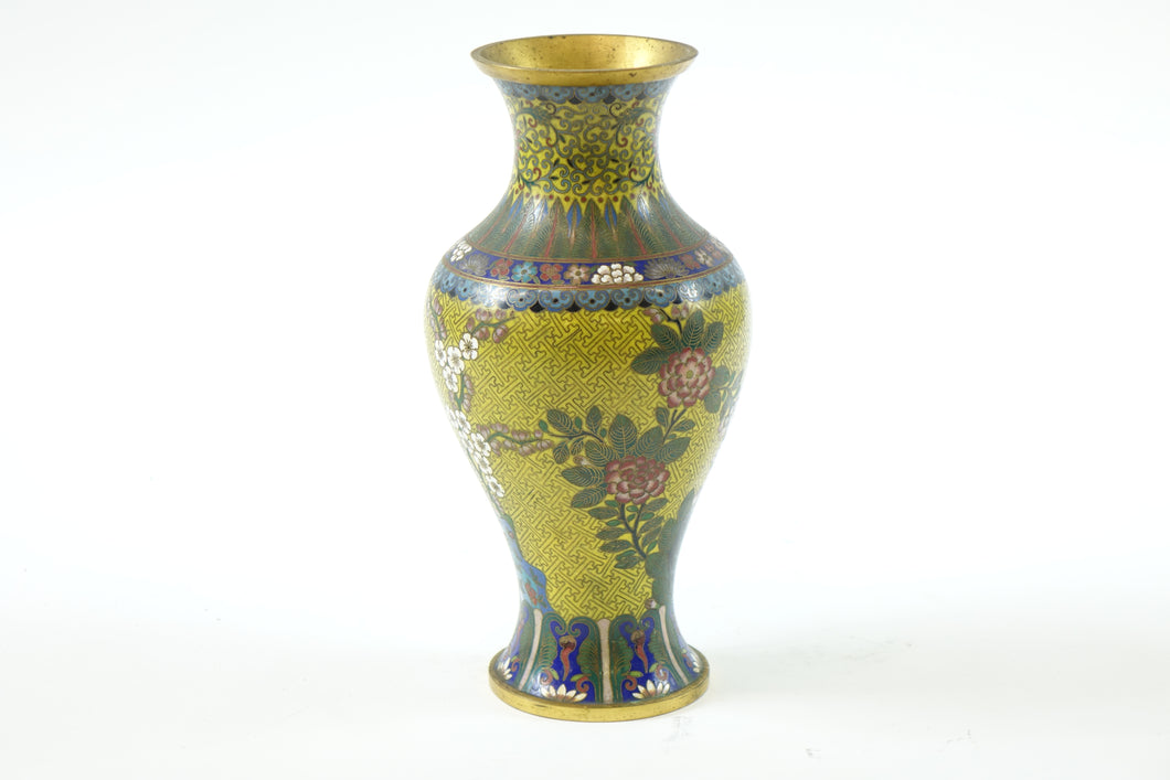 Chinese Brass Cloisonne Vase