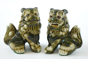 Antique Porcelain Foo Lions