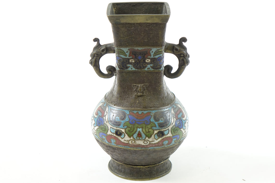 Antique Chinese Bronze Cloisonne Vase