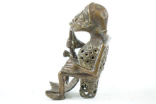 Load image into Gallery viewer, Antique Bronze African Scultpure of a Man Smoking a Pipe
