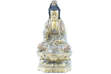 Load image into Gallery viewer, Antique Chinese Painted Wood Carving of Buddha
