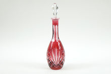 Load image into Gallery viewer, Two Czech Hand Carved Glass Bottles with tops
