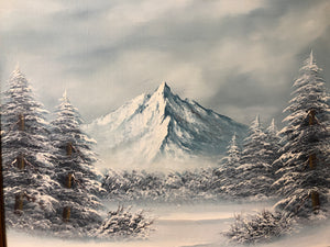 Winter Original Oil on Canvas Signed on the Bottom