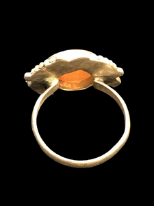 Ornamental Orange Kufi Ring Size 8.75