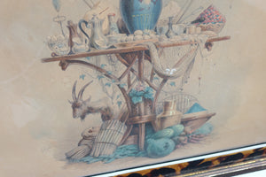 19th Century still life,  Paint & Pencil, Signed Original