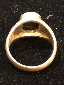 Small Oval Black Kufi Ring Size 9
