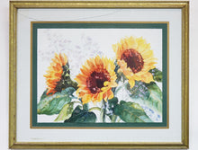 Load image into Gallery viewer, Sunflowers Watercolor Print on Paper Signed
