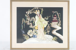 Geisha, Large Original Watercolor on Paper