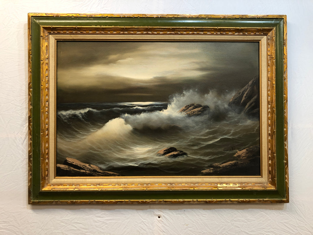 The Waves Oil on Canvas Signed on the Bottom
