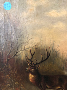 Elk Antique Original Oil on Canvas