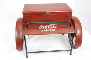 Custom Made Coca Cola Cooler on Wheels (35" x 28" x 25")