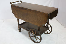 Load image into Gallery viewer, Antique All wood Serving Table On Wheels (42&quot; x 17&quot; x 28.5&quot;)
