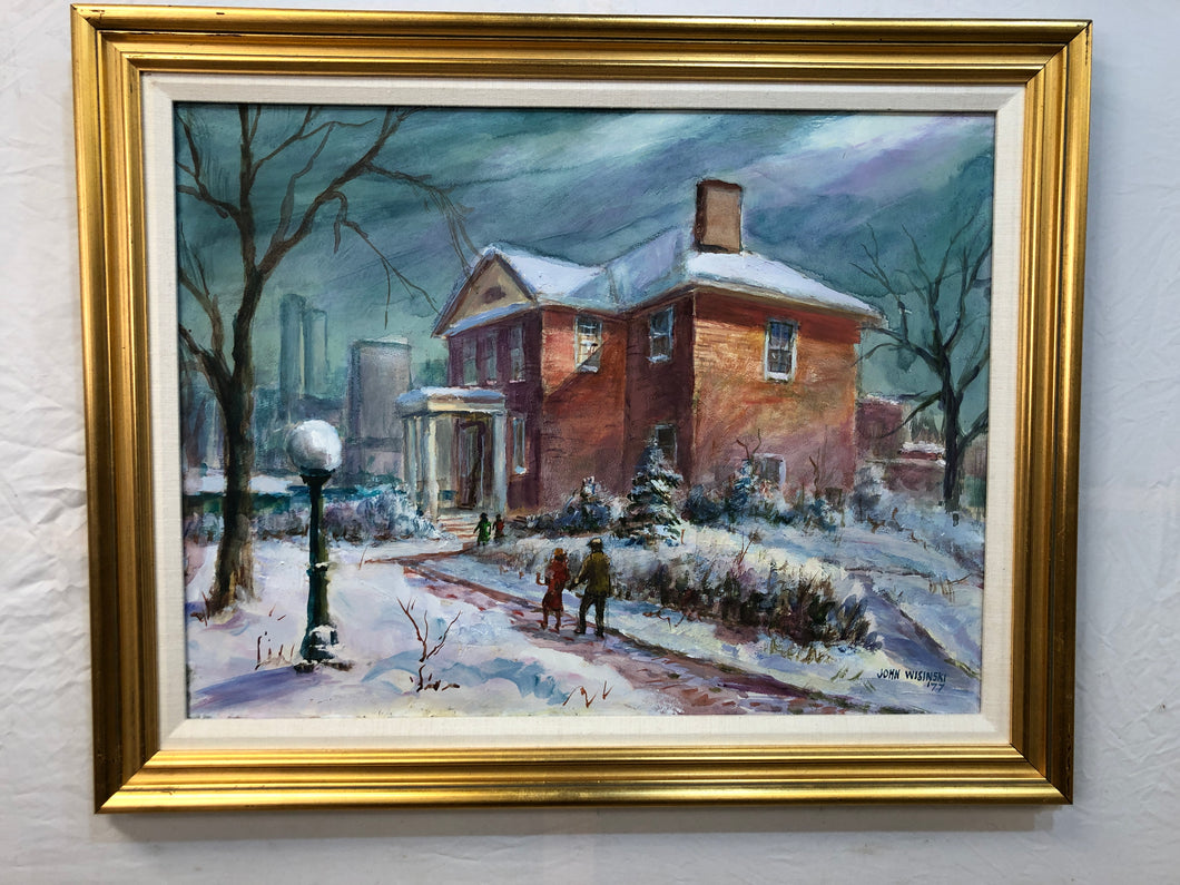 Winter Original Oil Painting Signed on the Bottom