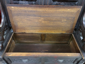 Antique Gothic Bench (49" x 24" x 53")