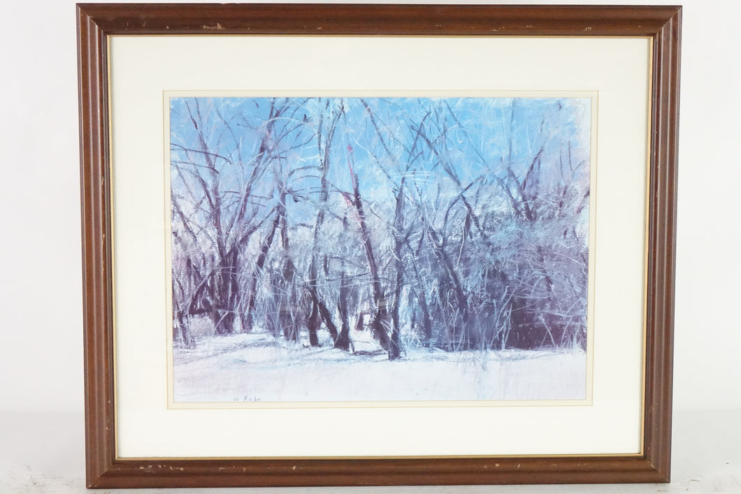Winter Landscape, Print of original Pastel on Paper, Signed