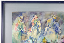 Load image into Gallery viewer, Horse Jockeys, Original Watercolor on Paper, Signed by Artist Loes Verspoor
