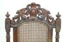 Load image into Gallery viewer, Pair Of Vintage Chairs With Elaborate Woodwork (17.5&quot; x 17.5&quot; x 43&quot;)
