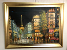 Load image into Gallery viewer, Paris at Night Oil on Canvas Signed on the Bottom
