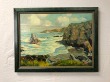 Load image into Gallery viewer, The Ocean and the Rocks Oil on Canvas Signed by MAL
