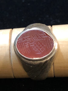 Linear Marked Kufi Ring Size 8.5