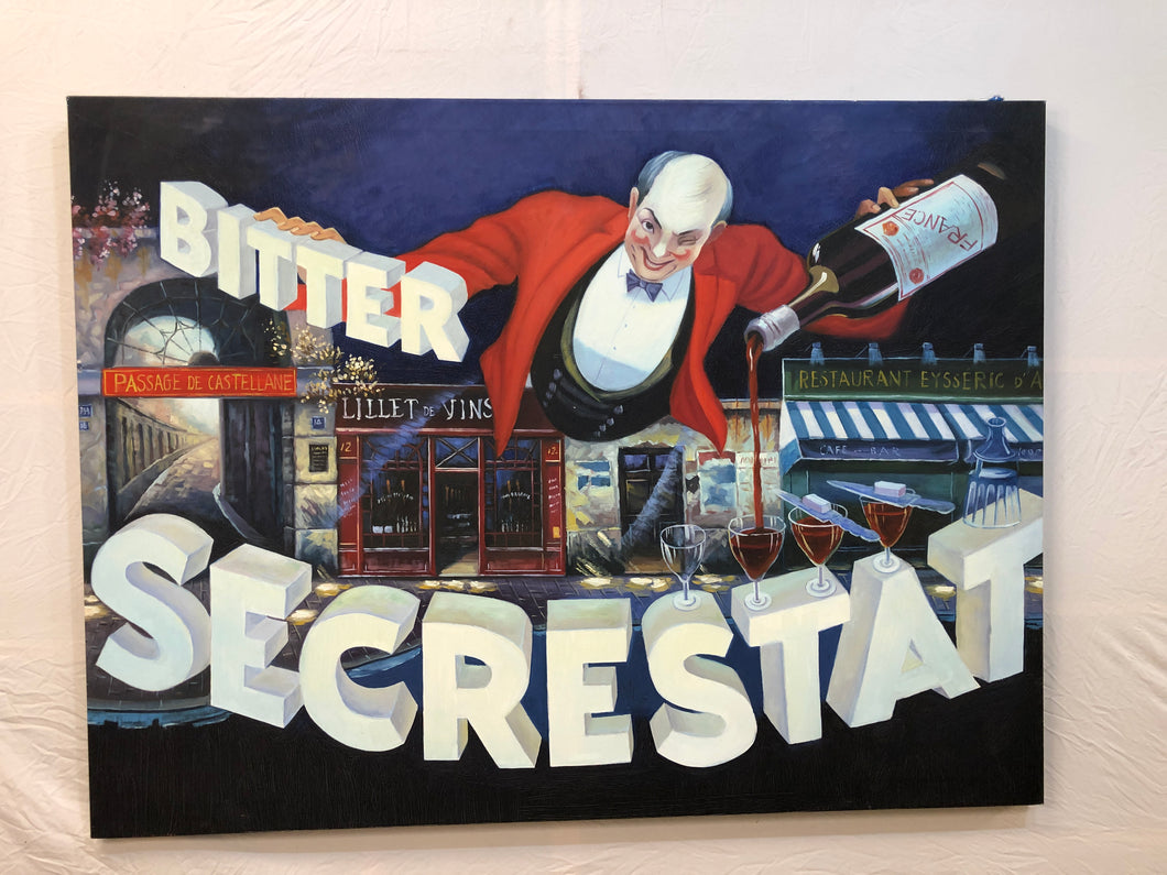 Bitter Secrestat Large Original Oil on Canvas
