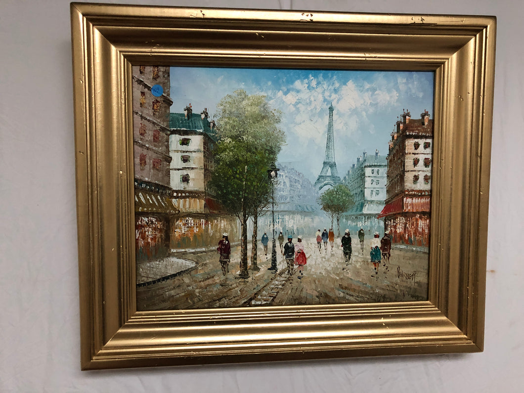 Paris Oil on Canvas Signed on the Bottom
