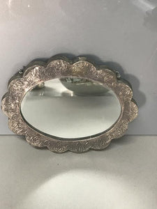 Turkish 800 Sterling Silver Decorative Oval Mirror