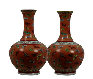 Pair of Enamelled Porcelain Vase Guang Xu- 1875 to 1908