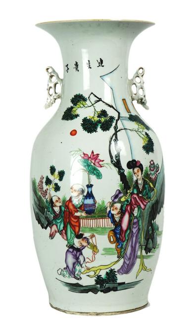 Antique Chinese Porcelain Tall Vase