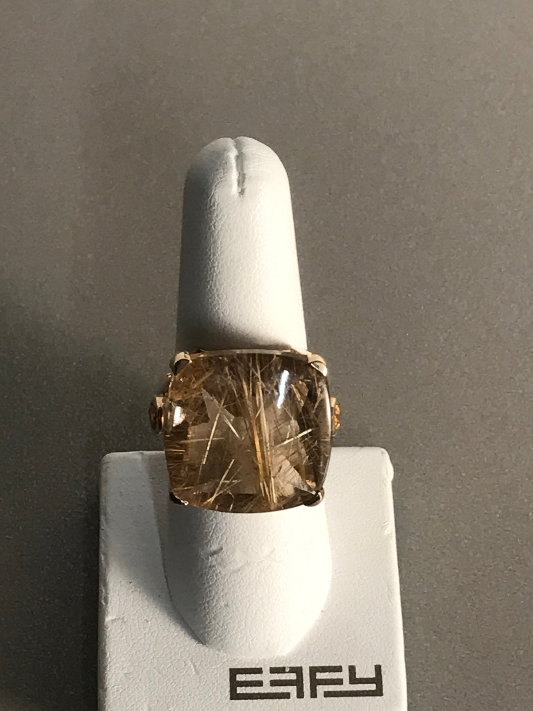 10 Karat Gold Ring with Quartz Stone 23.25 CTR  Size,  7