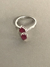 Load image into Gallery viewer, 9.25 Sterling Silver Ring With Two Red Rubies
