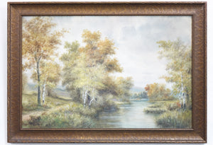 Landscape Watercolor on Paper Signed Original