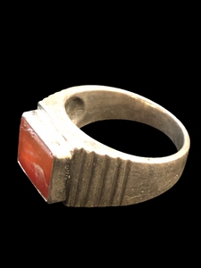 Rectangular Marked Kufi Ring Size 10.75
